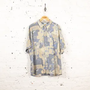 Headlock Vintage 90s Pattern Shirt - Blue/Beige - XXL