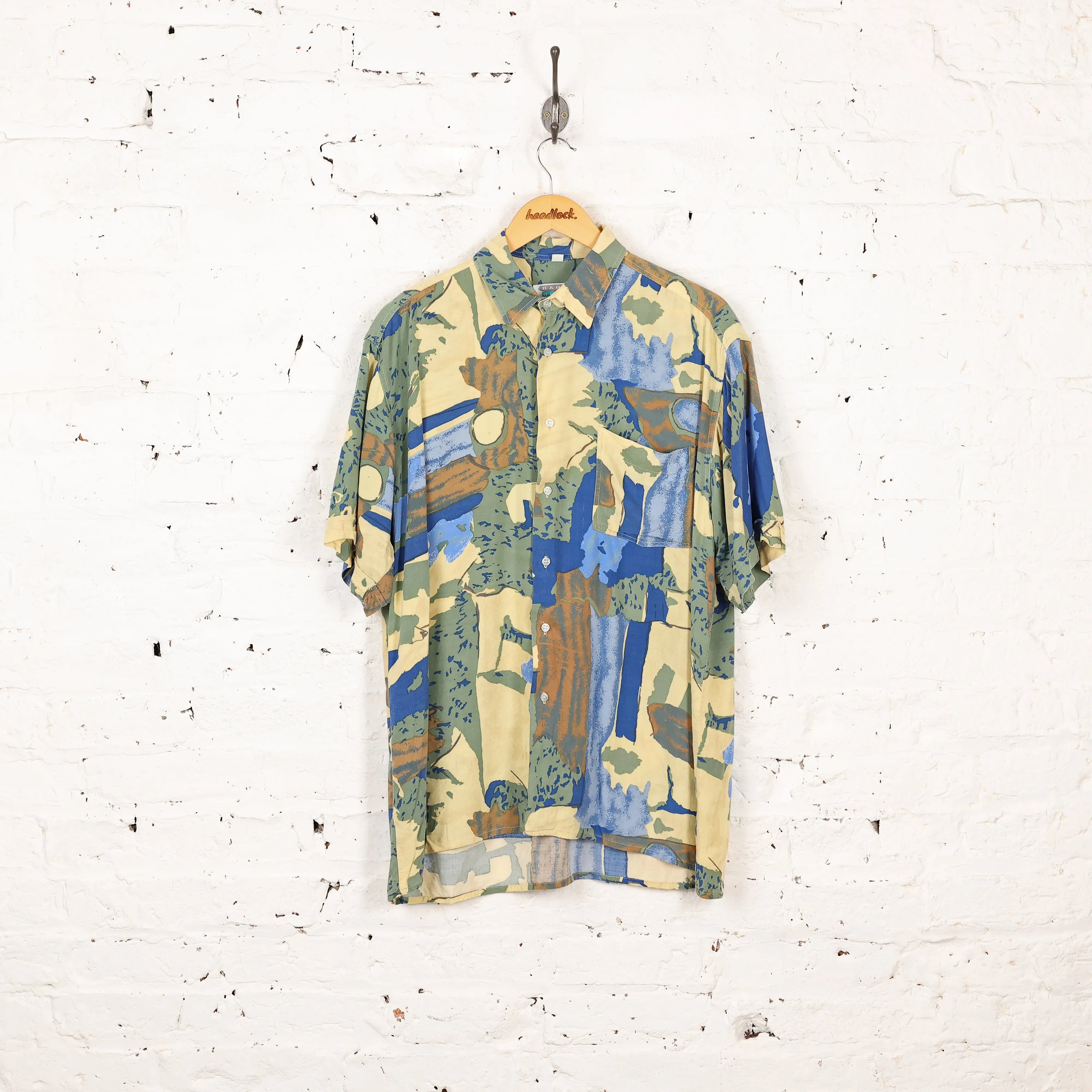 Headlock Vintage 90s pattern Shirt - Green/Blue - L
