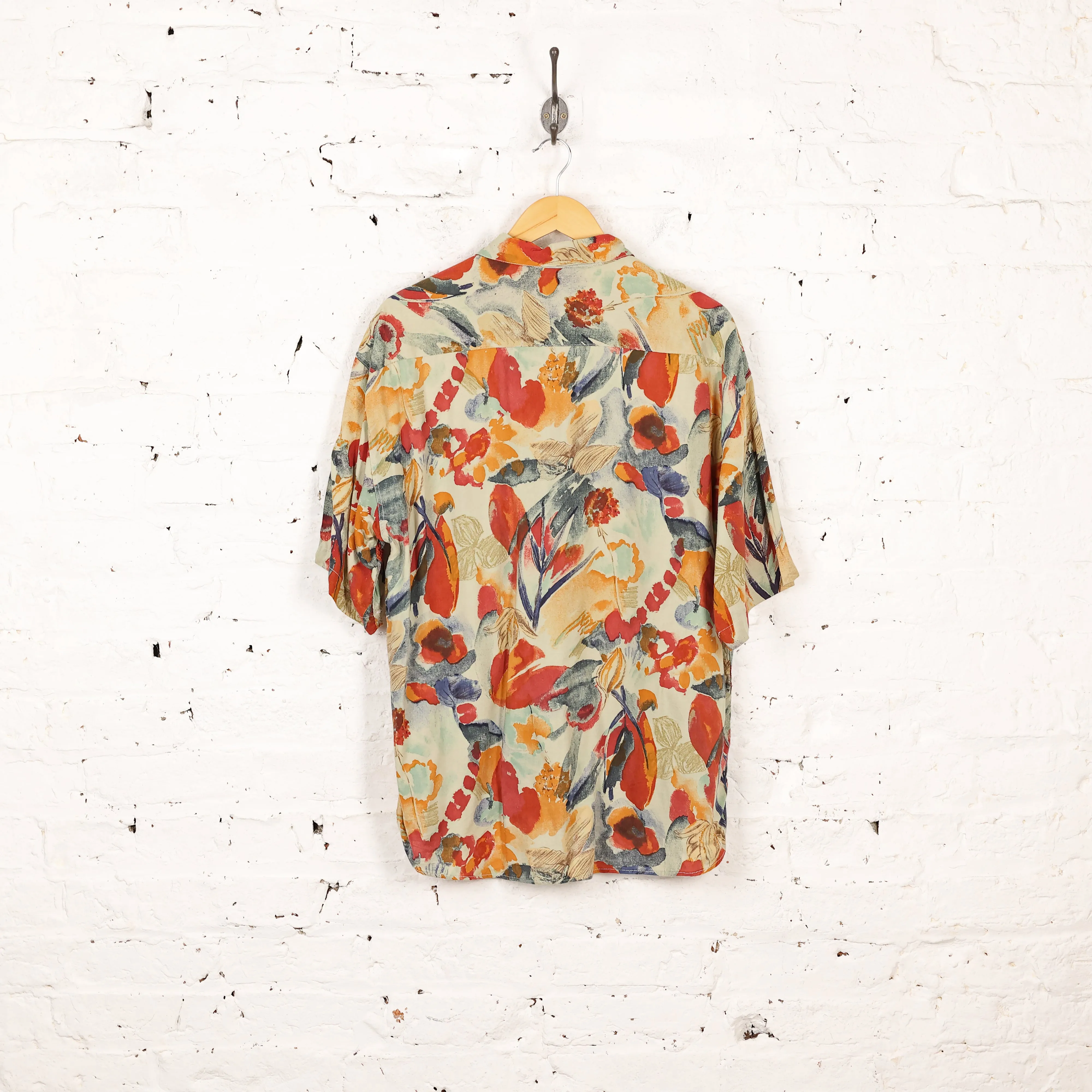 Headlock Vintage 90s Pattern Shirt - Green/Red - L