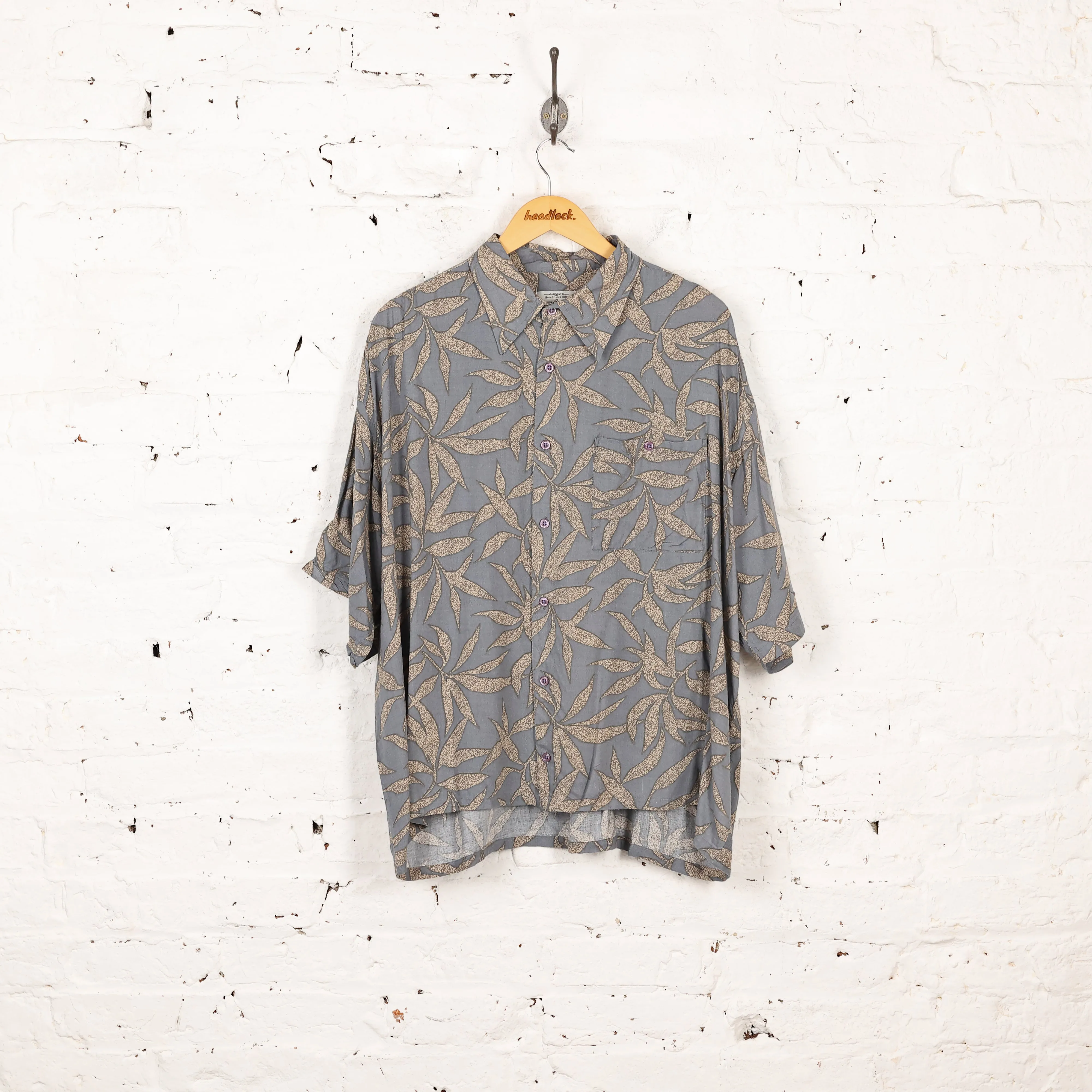 Headlock Vintage 90s Pattern Shirt - Grey - XXL