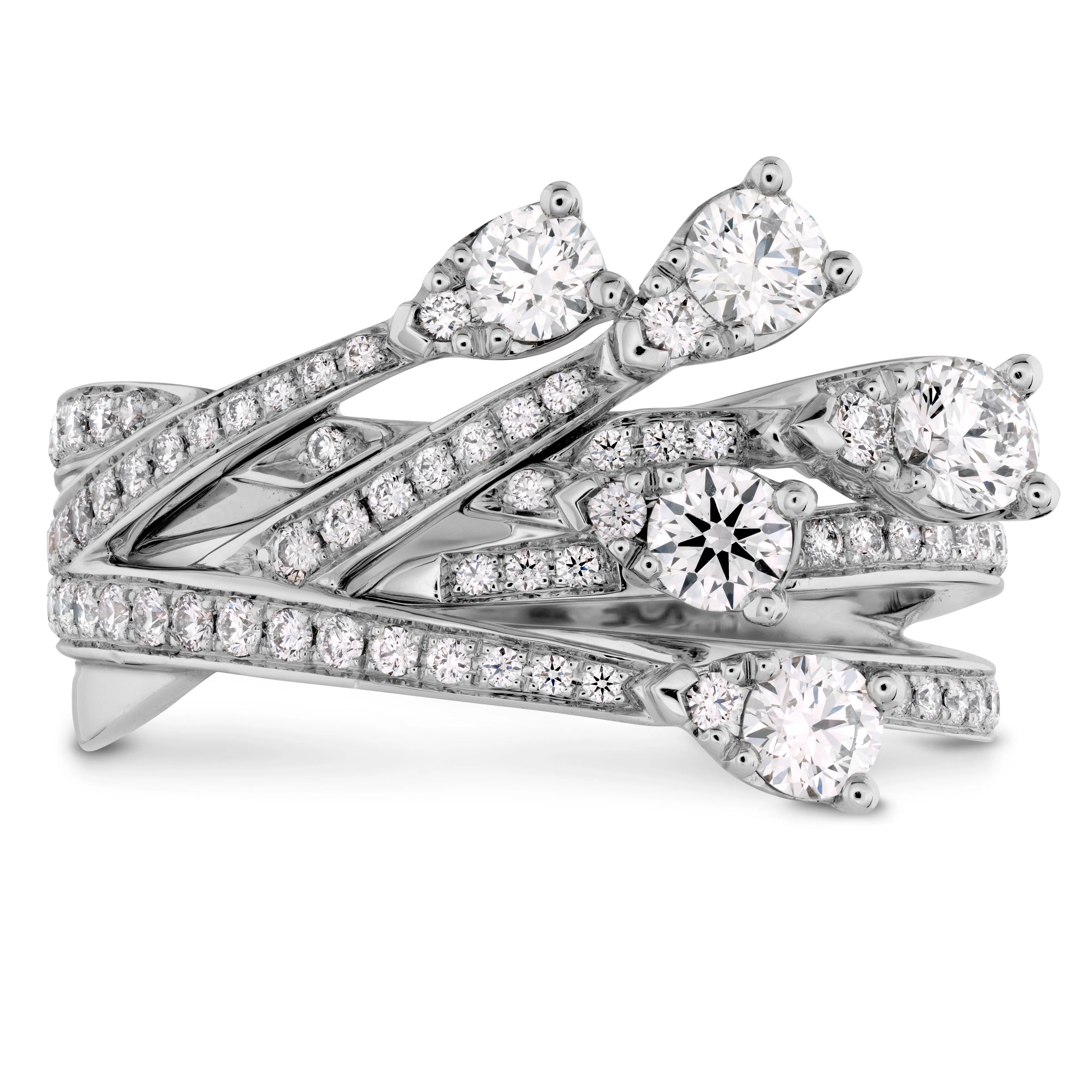Hearts On Fire Aerial Cross Over Ring 0.95 total carats in 18K White Gold