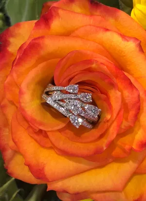 Hearts On Fire Aerial Cross Over Ring 0.95 total carats in 18K White Gold