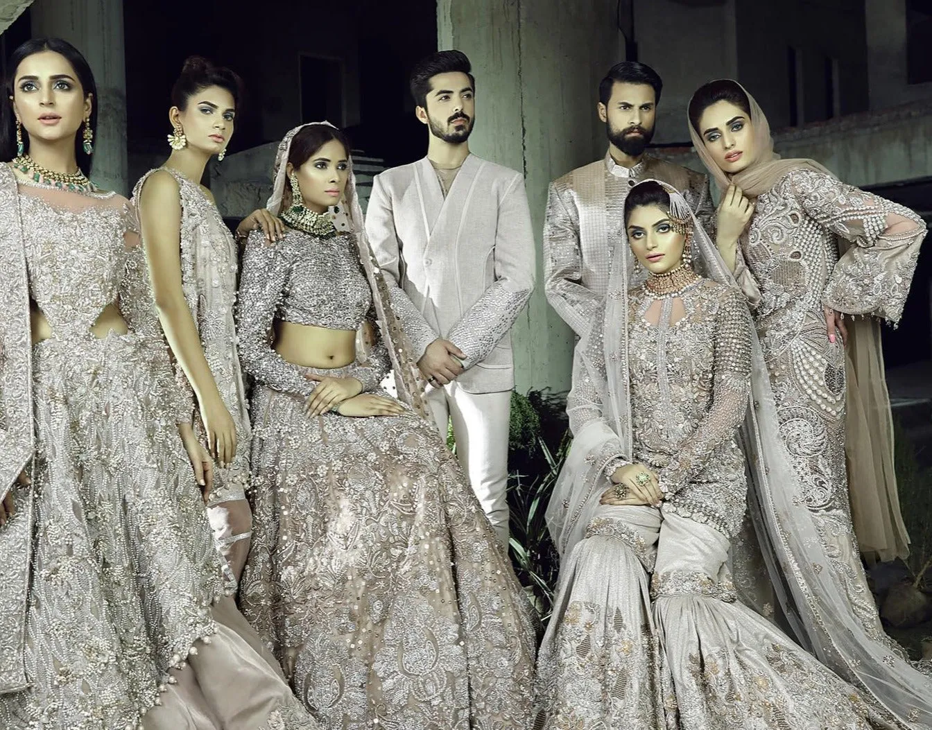 Heavy Silver Grey Lehenga Choli for Indian Bridal Wear