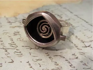 Helicoid- Steampunk Ring - Repurposed art