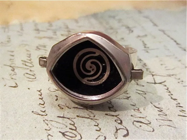 Helicoid- Steampunk Ring - Repurposed art