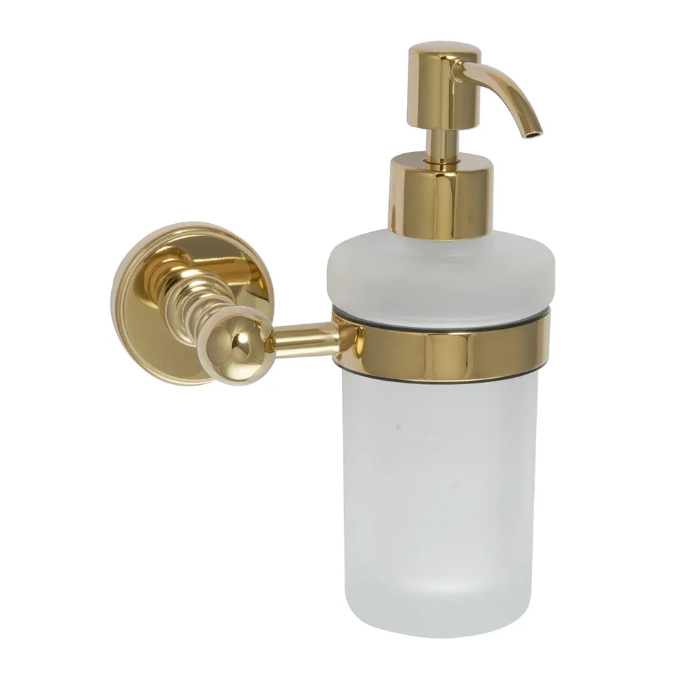 Hera Antique Brass Soap Dispenser with Frosted Glass
