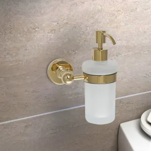 Hera Antique Brass Soap Dispenser with Frosted Glass