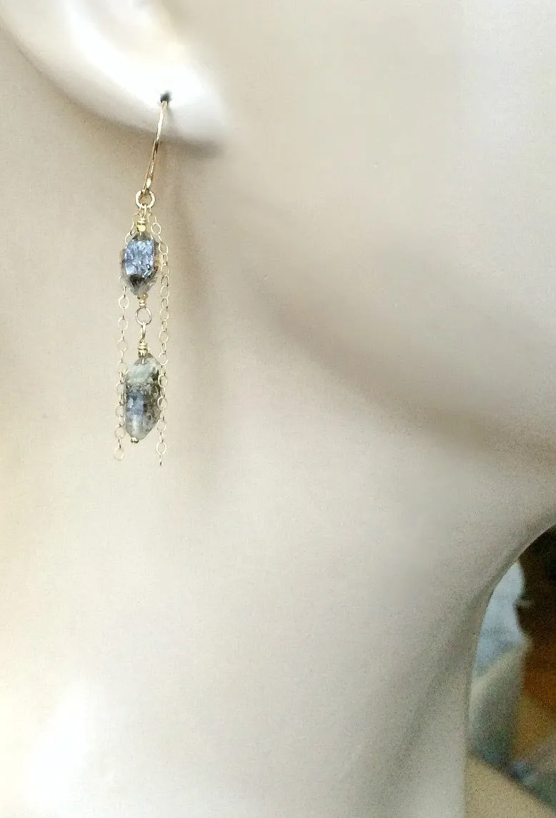 Herkimer Diamond Crystal Dangle Earrings