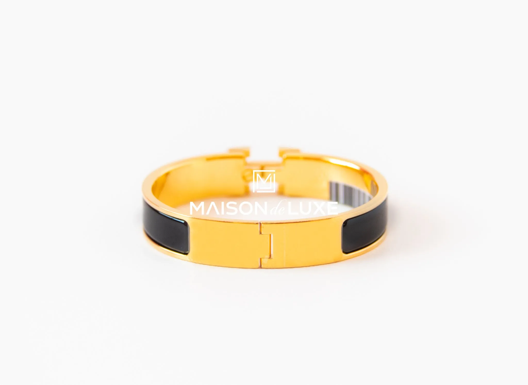 Hermes Black Clic Clac H Narrow Bracelet Cuff PM