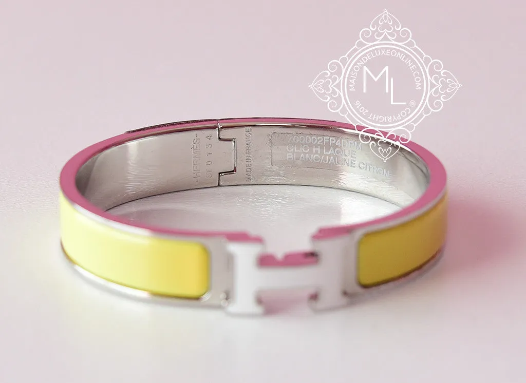Hermes Jaune Citron Clic Clac Narrow Bracelet