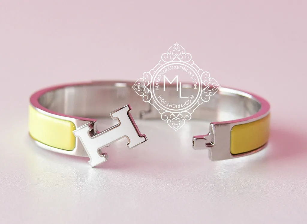 Hermes Jaune Citron Clic Clac Narrow Bracelet
