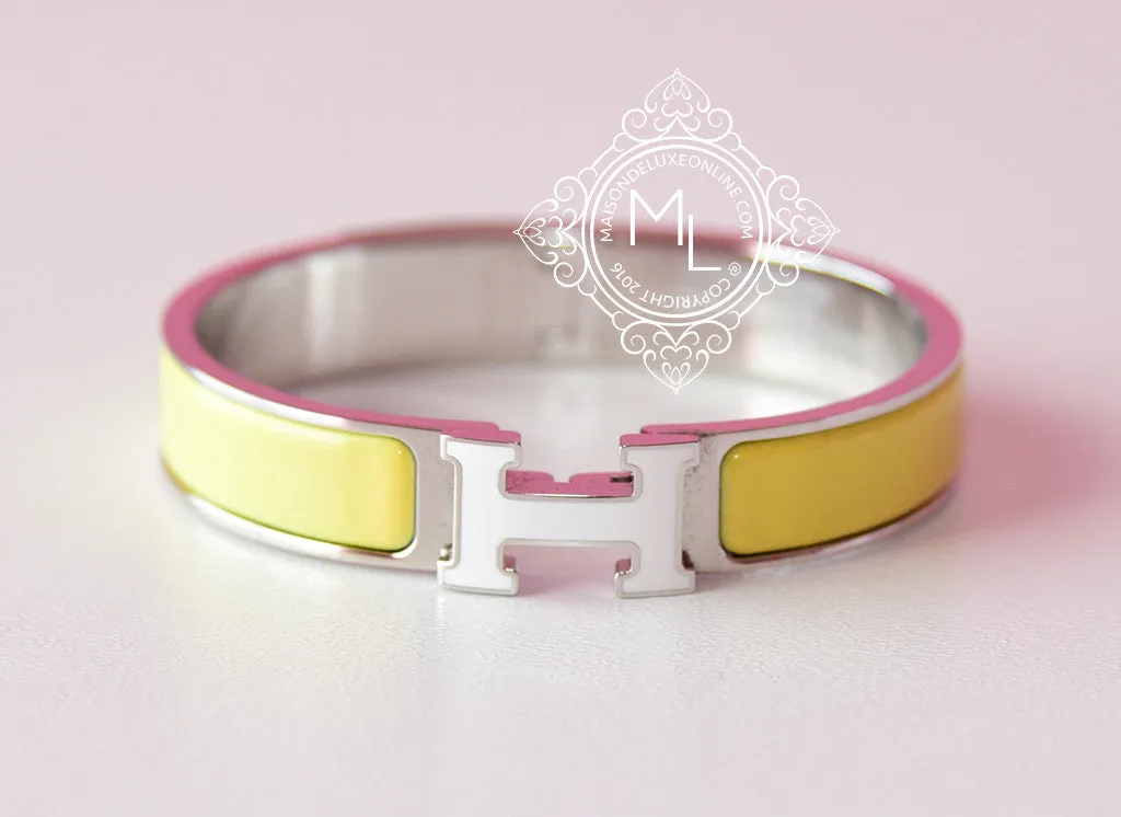 Hermes Jaune Citron Clic Clac Narrow Bracelet