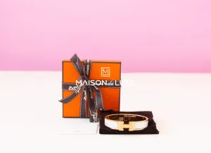Hermes White Clic Clac Narrow Bracelet PM