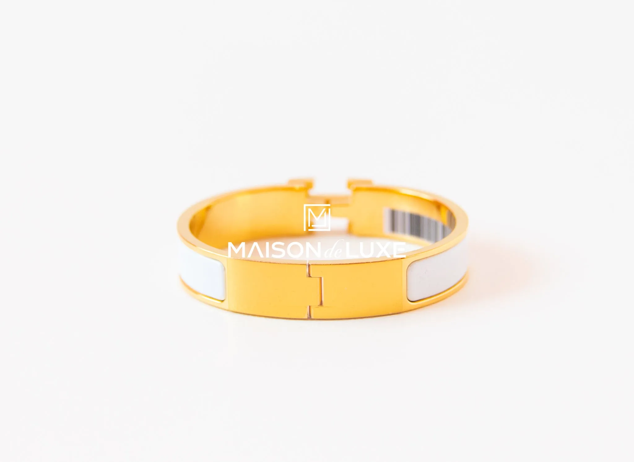 Hermes White Clic Clac Narrow Bracelet PM