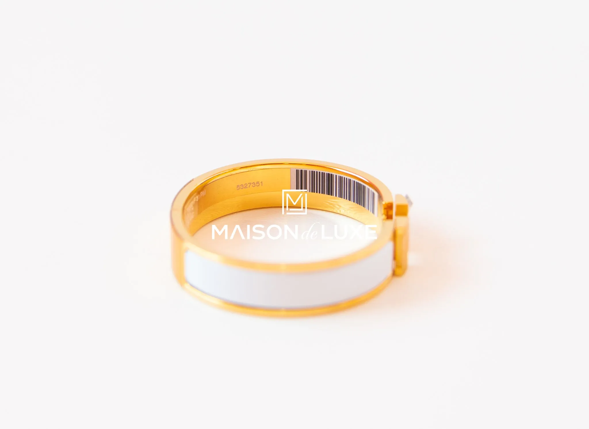 Hermes White Clic Clac Narrow Bracelet PM
