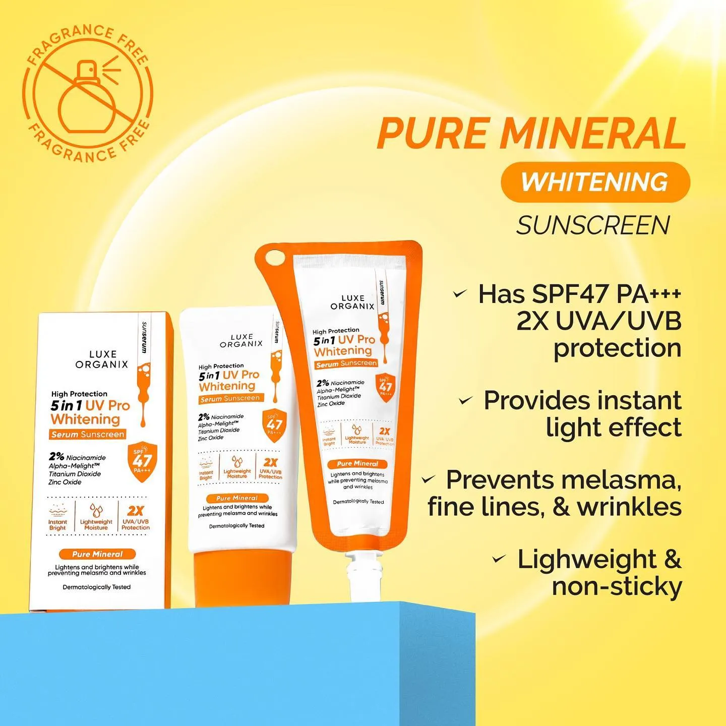 High Protection 5in1 UV Pro Whitening Serum Sunscreen SPF 47 PA  40mL