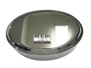 Highly Detailed Shell Insert Musical Piano Keyboard Oval Trinket Jewelry Box