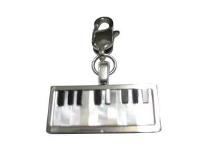 Highly Detailed Shell Insert Musical Piano Keyboard Pendant Zipper Pull Charm
