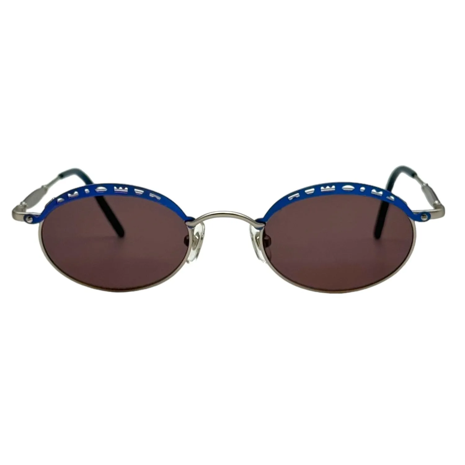 HIÉRO Metal Sunglasses with Geometric Cutouts - Blue