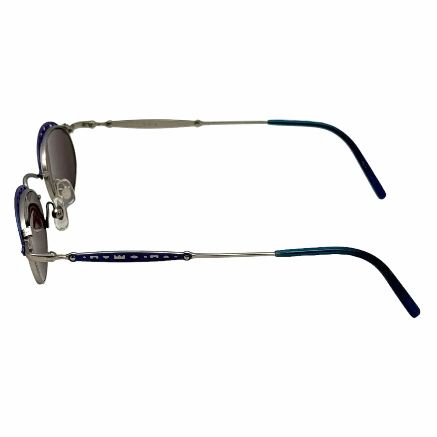 HIÉRO Metal Sunglasses with Geometric Cutouts - Blue