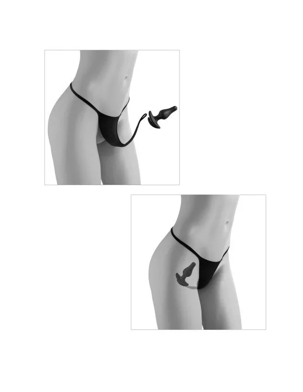 Hookup Panties Remote Triple Teaser - Black - XL - Xxl
