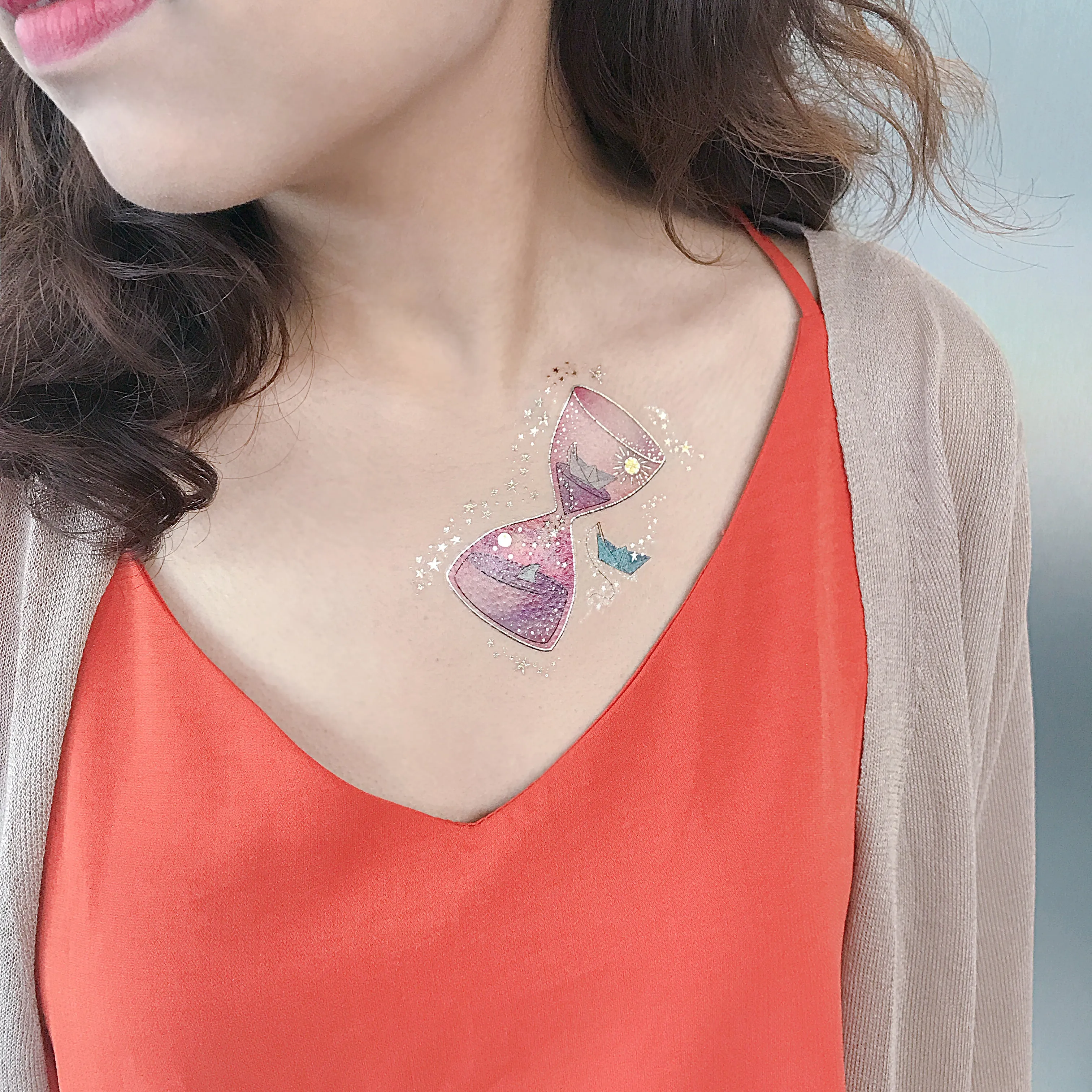 Hourglass Metallic Temporary Tattoo