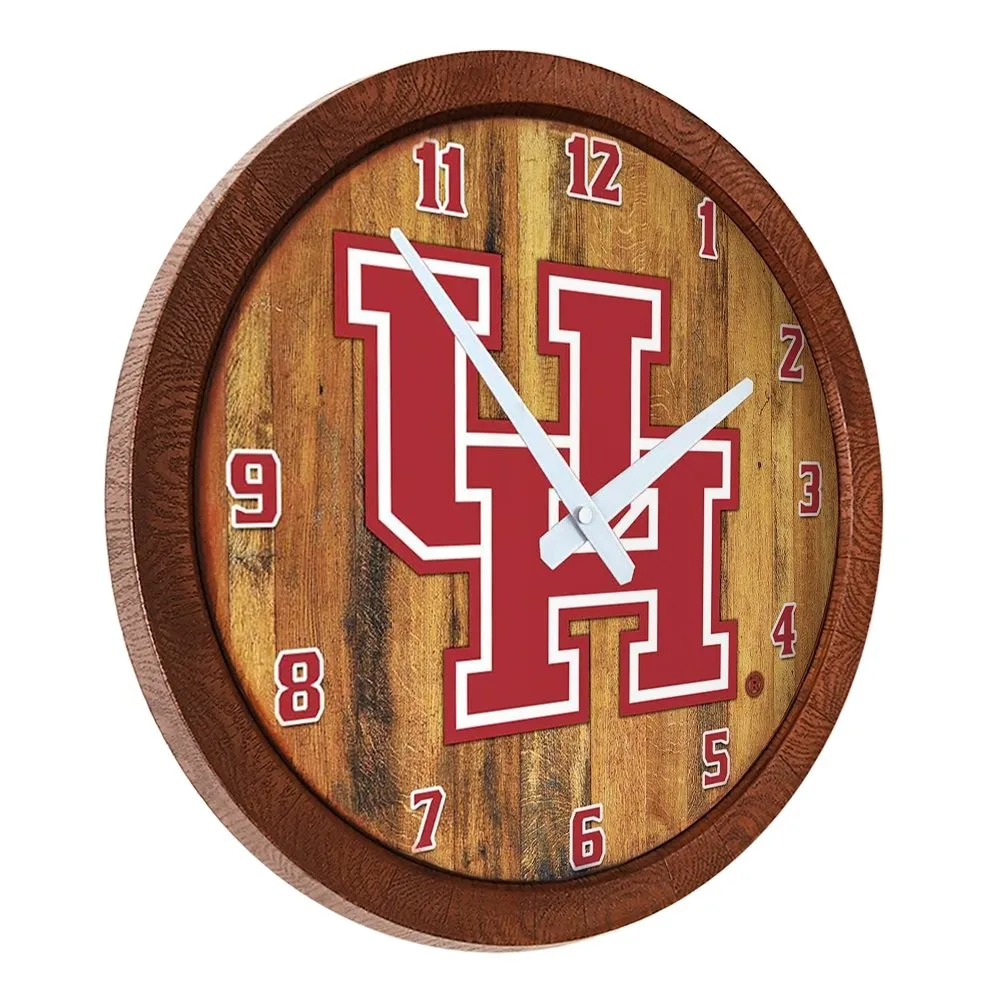 Houston Cougars: "Faux" Barrel Top Wall Clock