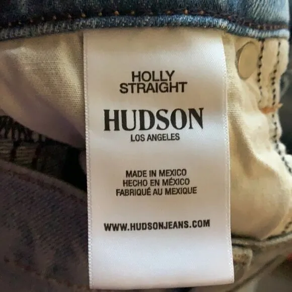 Hudson Jeans Holly High-Rise Straight Metallic Acid Wash Size 24