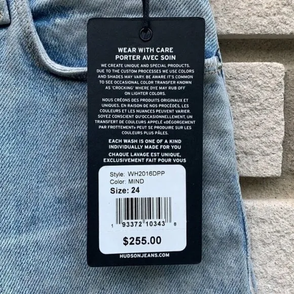 Hudson Jeans Holly High-Rise Straight Metallic Acid Wash Size 24