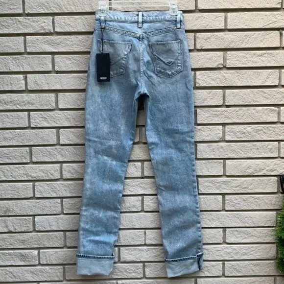 Hudson Jeans Holly High-Rise Straight Metallic Acid Wash Size 24