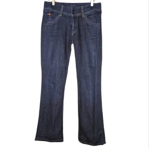 Hudson Jeans Y2K Classic Back Button Pocket Dark Rinse Boot Cut Flare Jean 28
