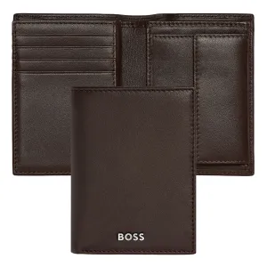 HUGO BOSS HLG403Y - Card holder with flap and money pocket Classic Smooth Brown