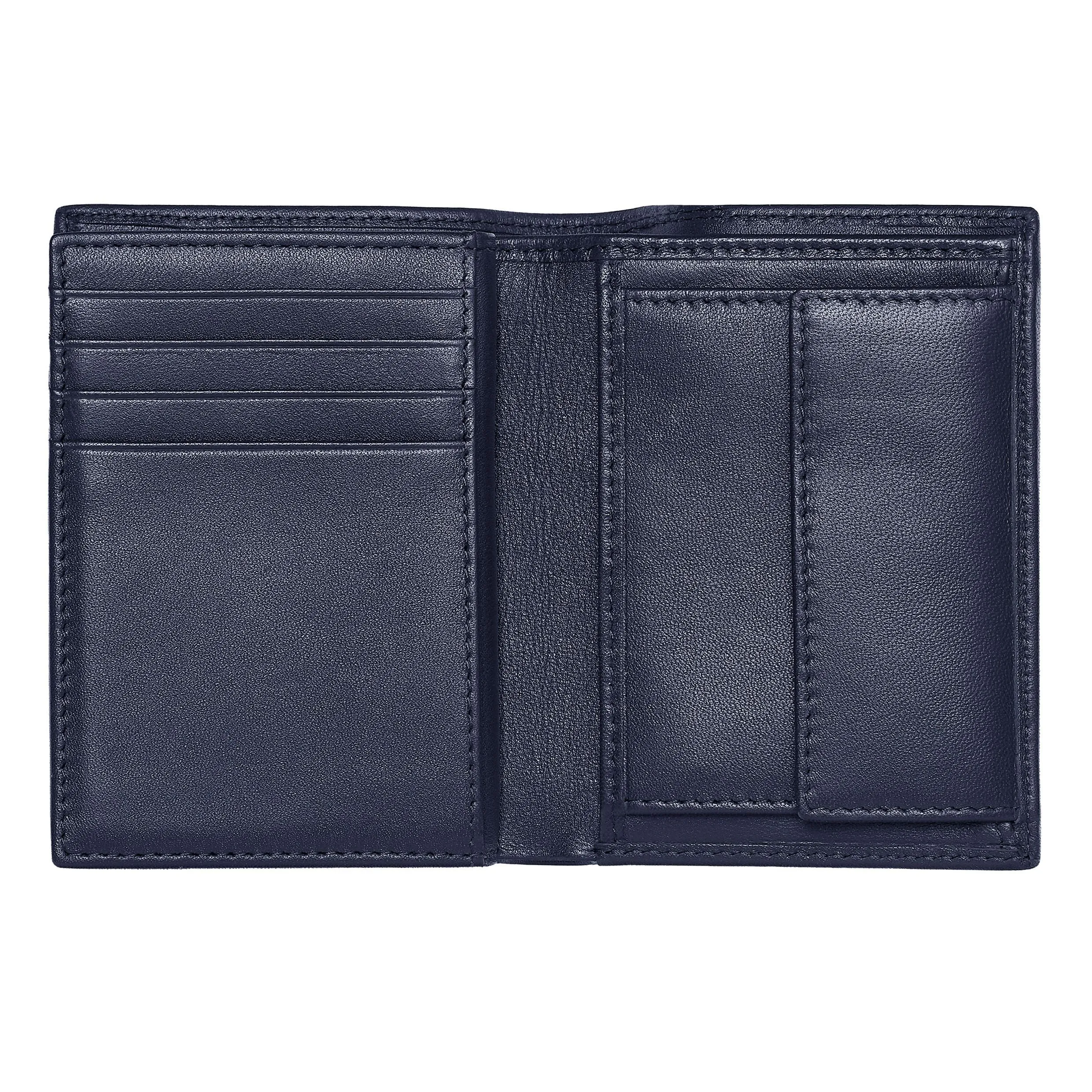 HUGO BOSS HLG416N - Card holder with flap and money pocket Classic Grained Navy