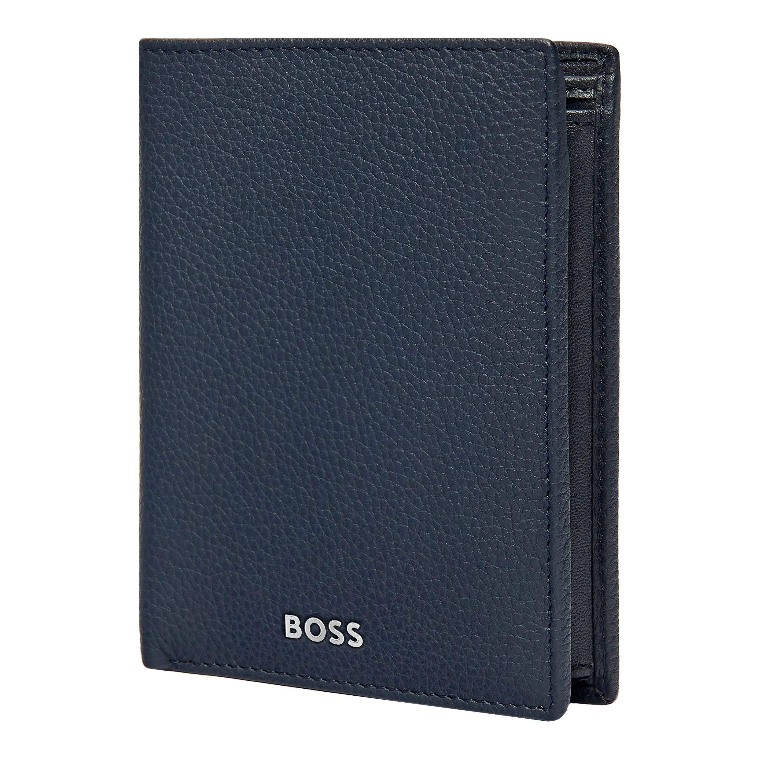 HUGO BOSS HLG416N - Card holder with flap and money pocket Classic Grained Navy