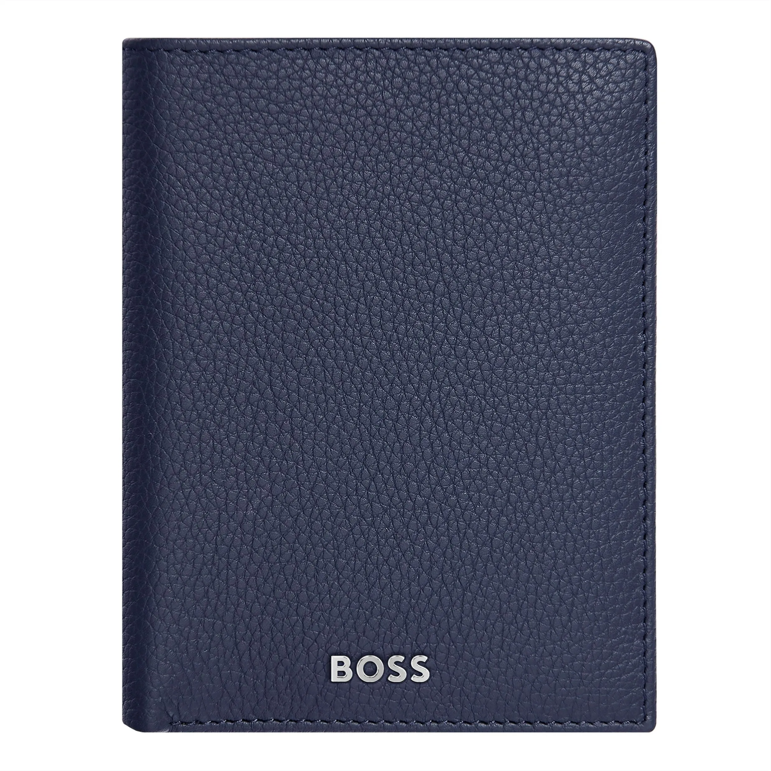 HUGO BOSS HLG416N - Card holder with flap and money pocket Classic Grained Navy