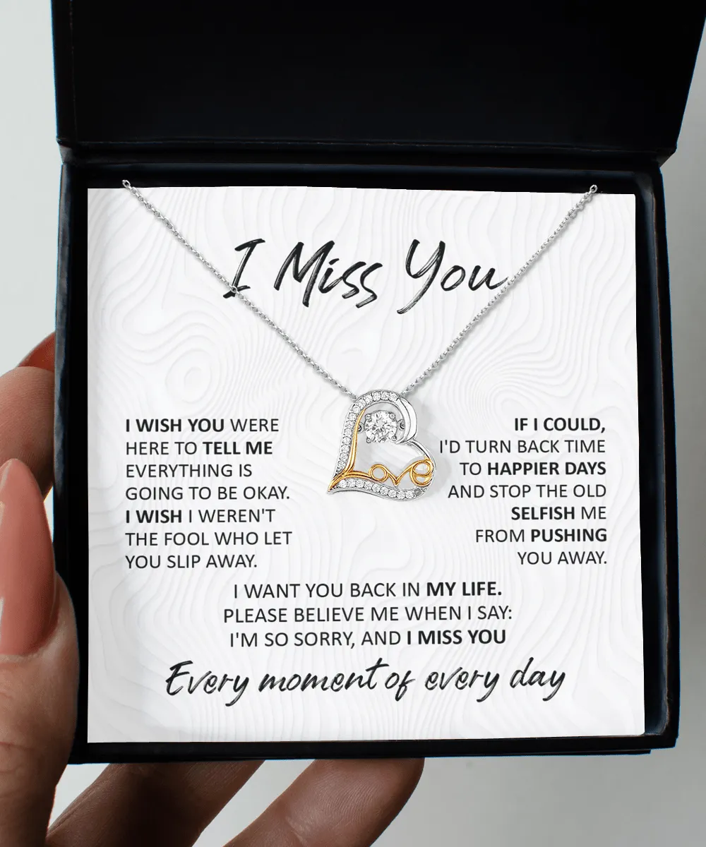 I Miss You Every Moment | Love Dancing Pendant Necklace