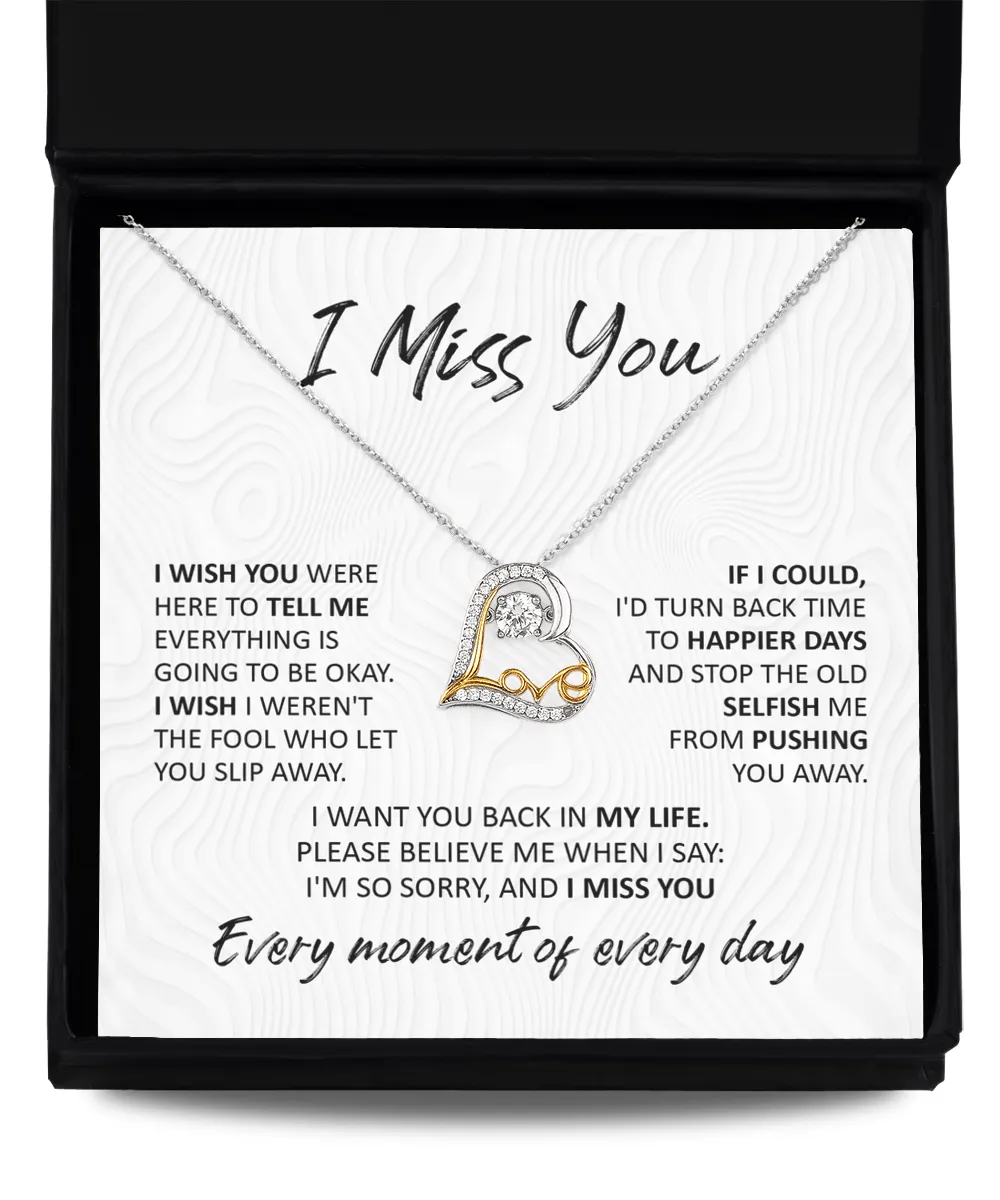 I Miss You Every Moment | Love Dancing Pendant Necklace