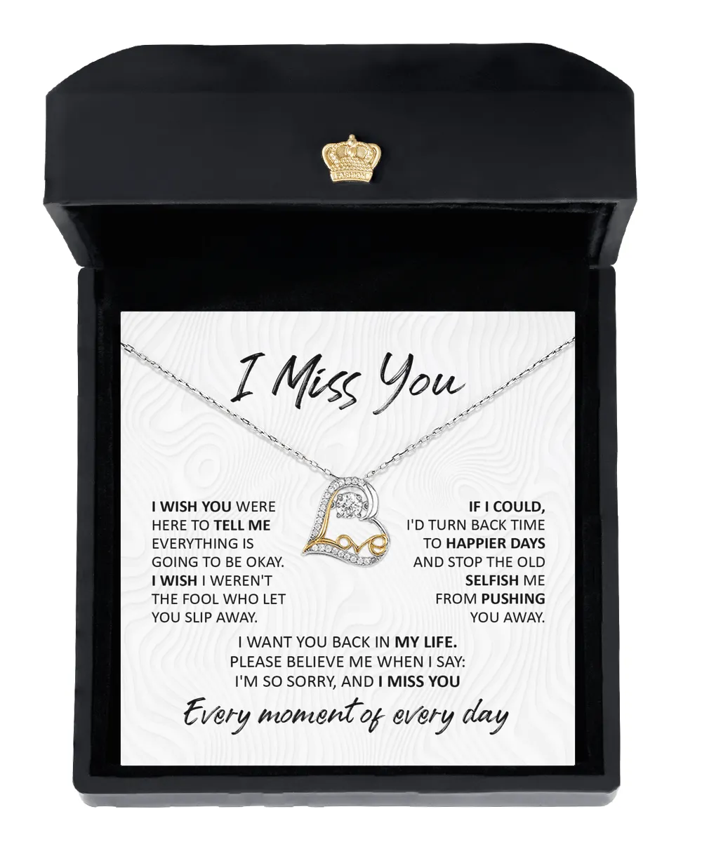 I Miss You Every Moment | Love Dancing Pendant Necklace