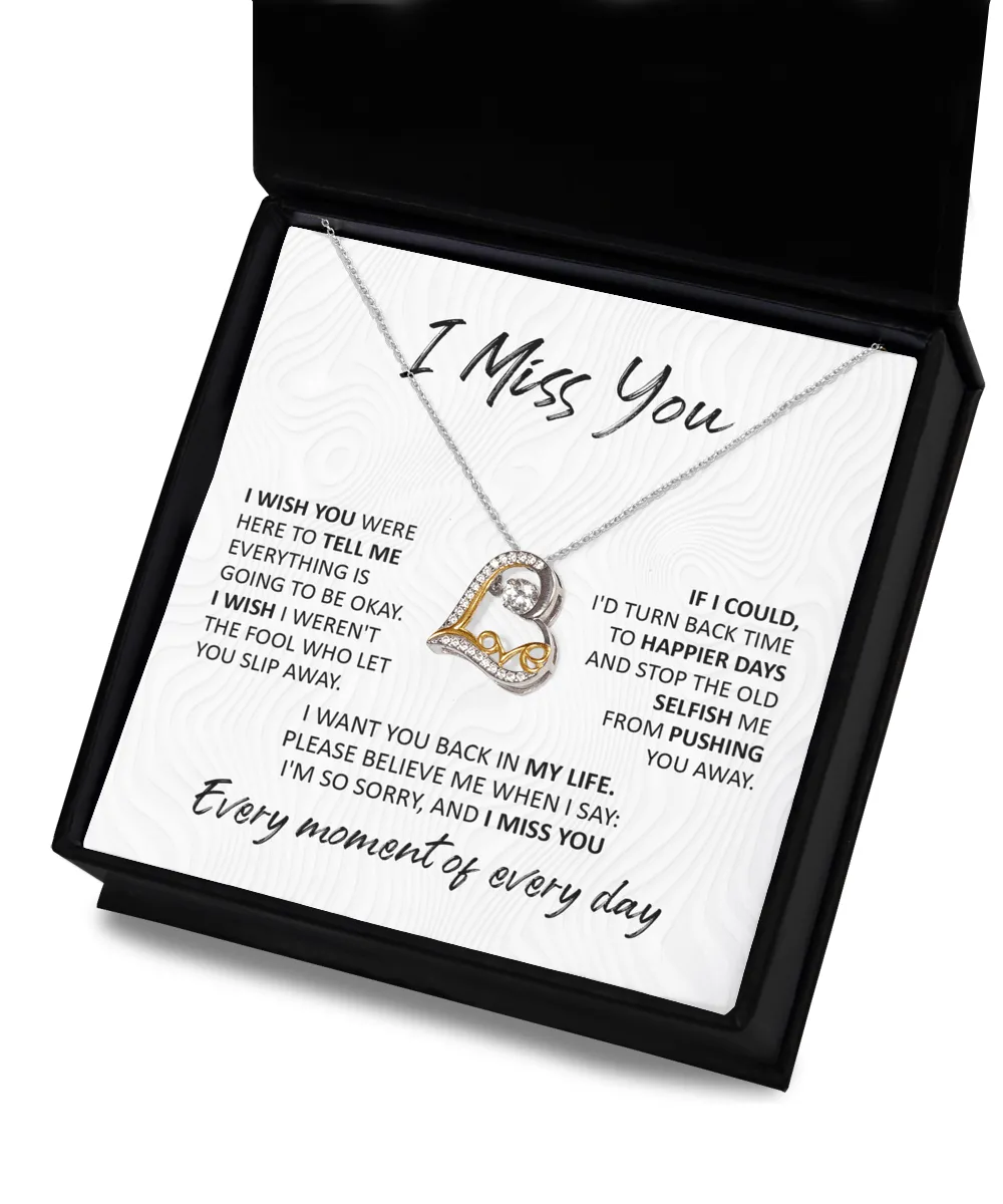I Miss You Every Moment | Love Dancing Pendant Necklace