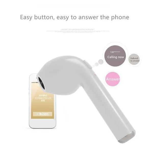 I7S Wireless Earphone Bluetooth Headset In-Ear Earbud with Mic for IPhone 8 7 Plus 7 6 6s 5s for Samsung
