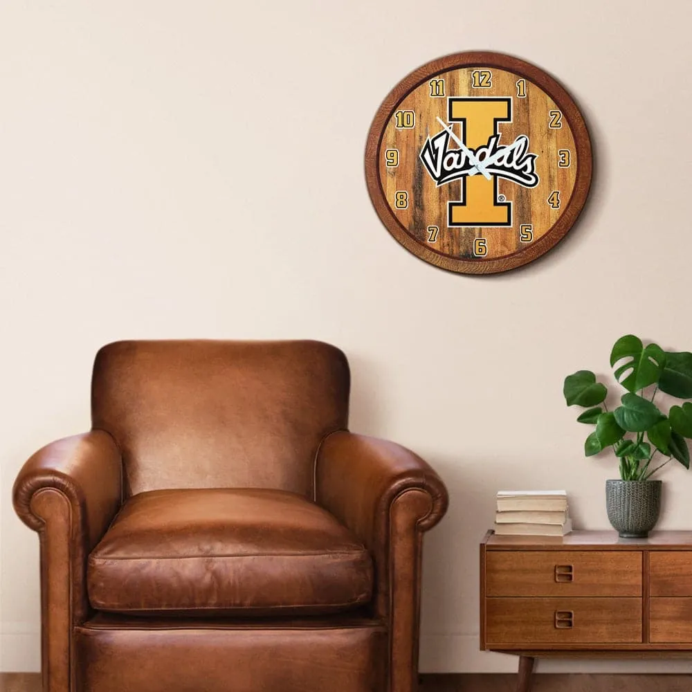 Idaho Vandals: "Faux" Barrel Top Wall Clock
