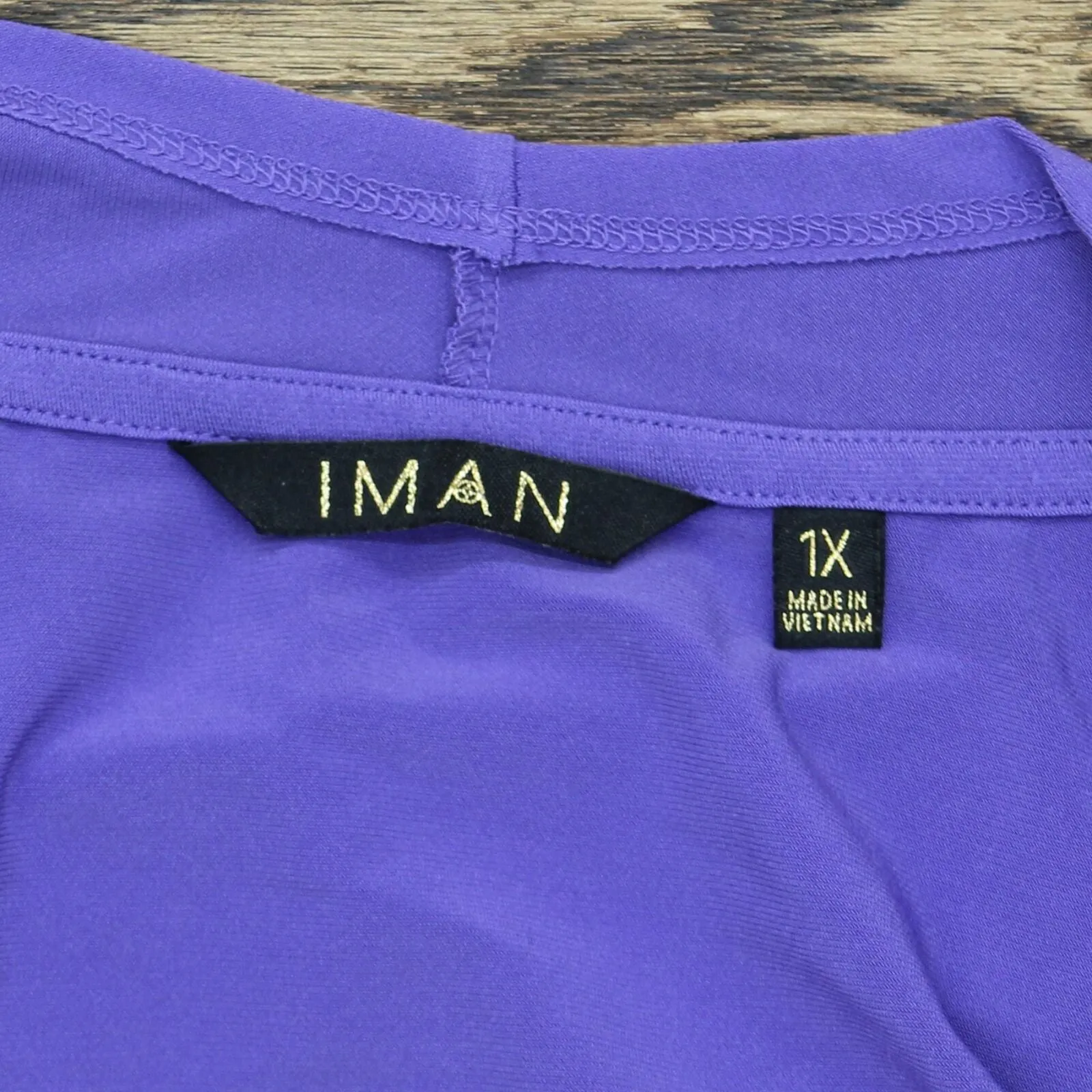 IMAN Plus Size Boho Chic Drape Front Cardigan Deep Purple 1X