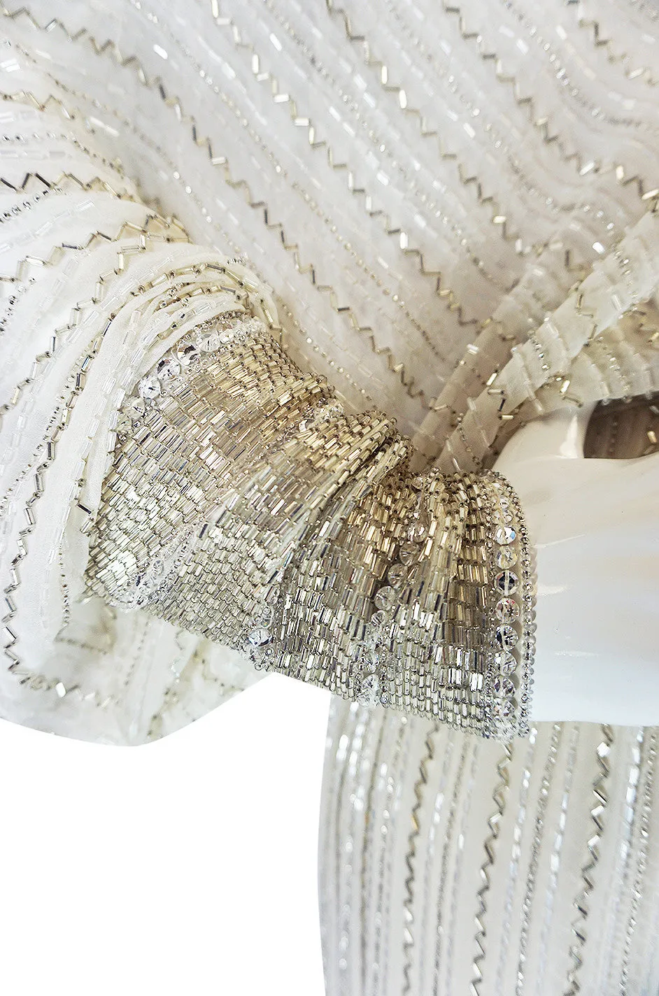 Incredible 1970s Bob Mackie Heavily Beaded Silk Dress