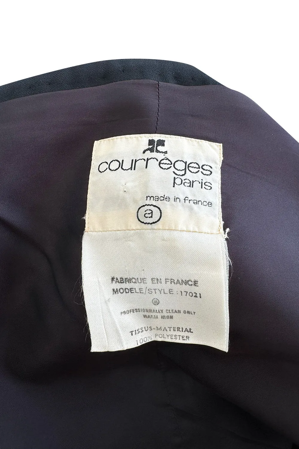 Incredible Fall 1971 Andre Courreges Black Dress w Open Back Detailed w Straps & Bows