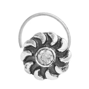 Indian Traditional Handmade Jewelry 925 Sterling Silver Plated Black Oxidized Nose Pin