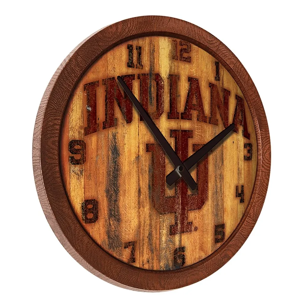 Indiana Hoosiers: Branded "Faux" Barrel Top Wall Clock