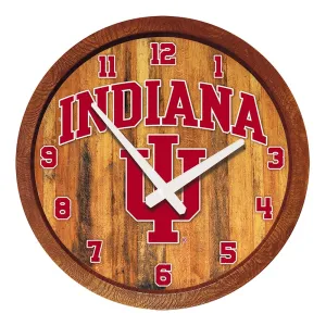 Indiana Hoosiers: "Faux" Barrel Top Wall Clock