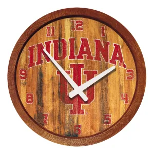 Indiana Hoosiers: Weathered "Faux" Barrel Top Wall Clock