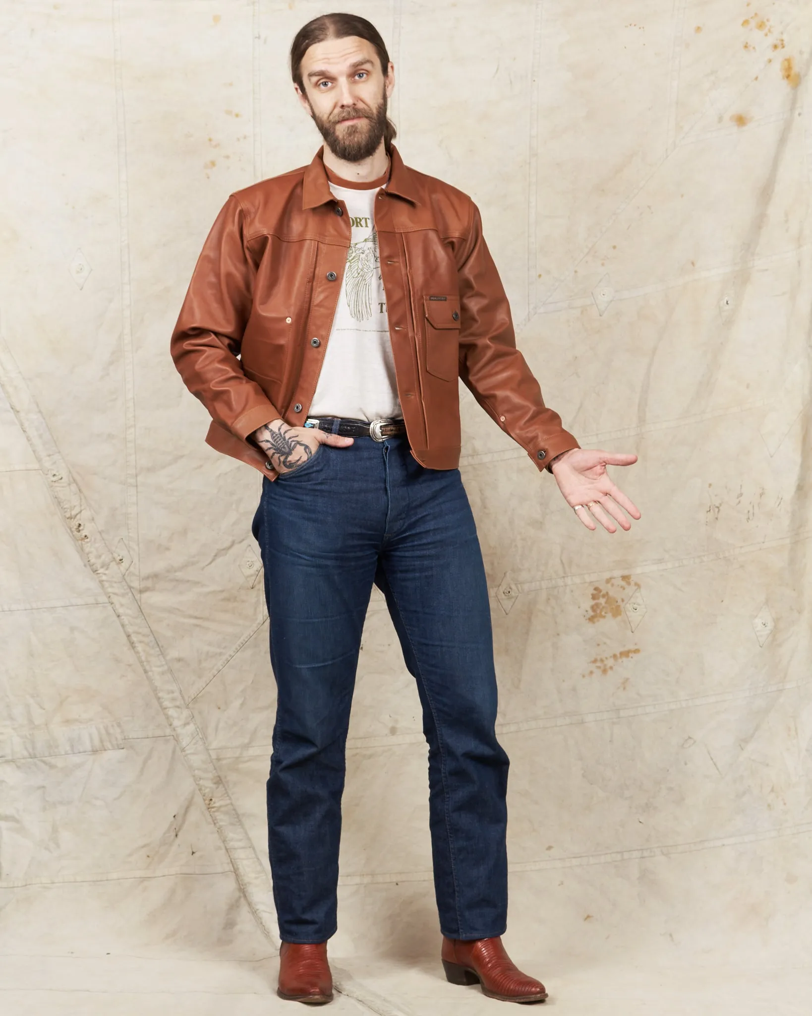 Indigofera Grant Jacket Cognac Leather