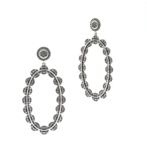 Industrial Finish Large Pave Earrings